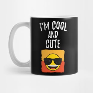 I'm Cool and Cute funny emoji design with retro theme sunglasses Mug